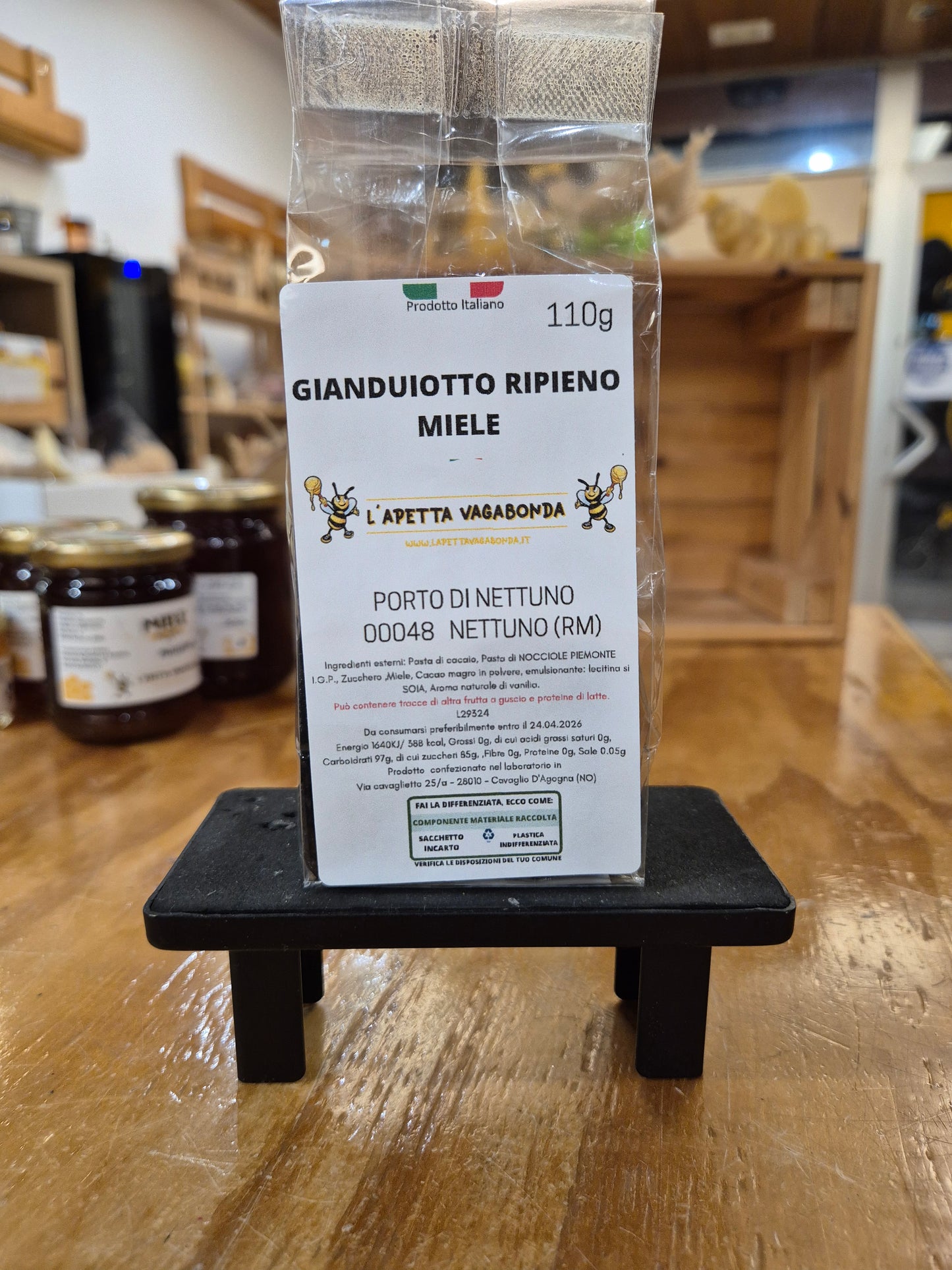 gianduiotto fondente ripieno al miele