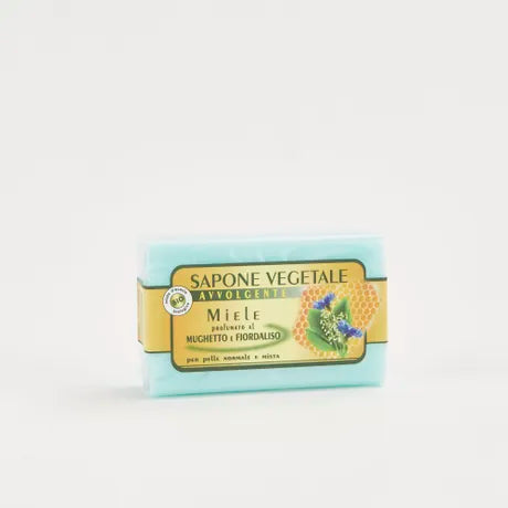 Savon végétal au miel. muguet et bleuet 150g